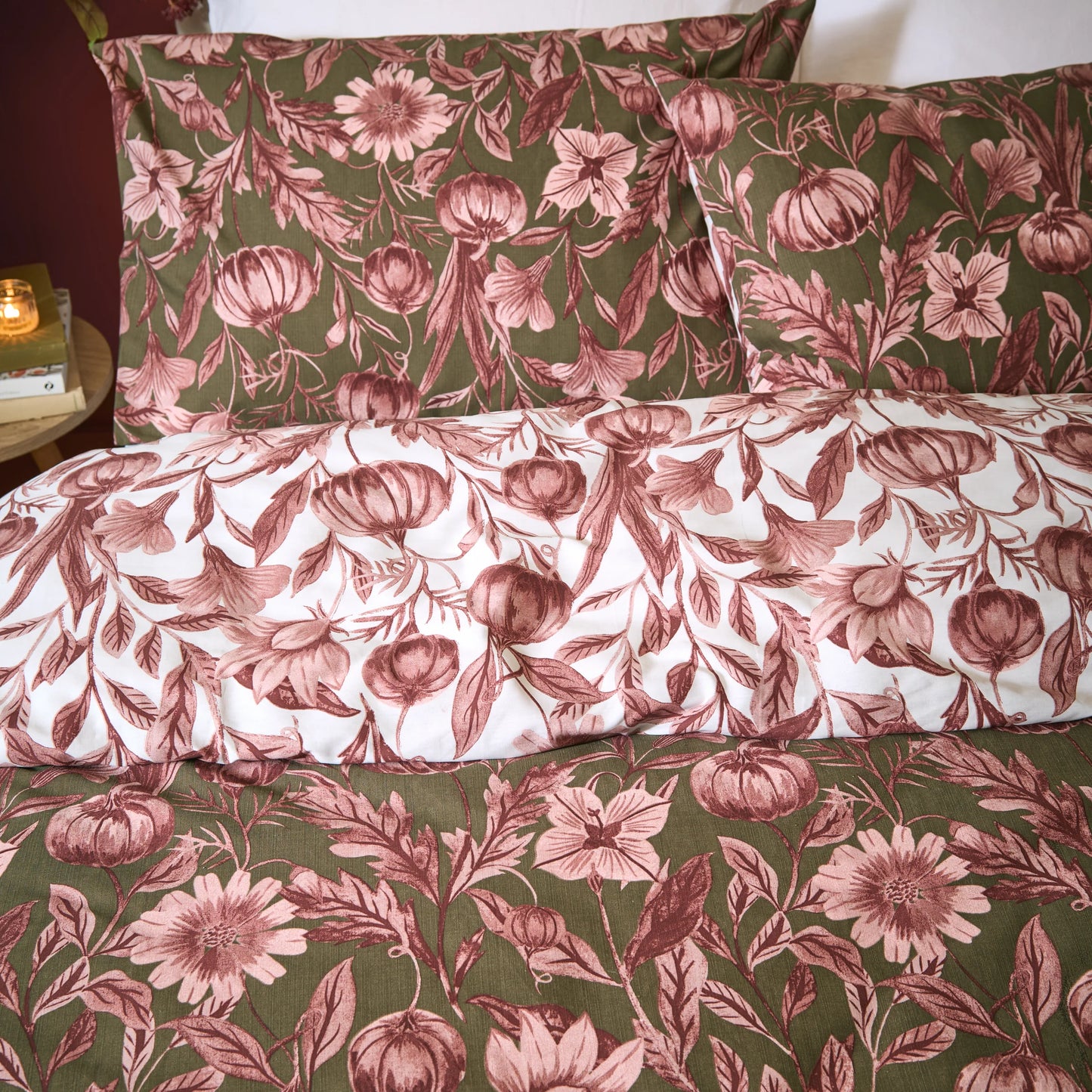 Wylder Autumn Garden Duvet Cover Set - Rose