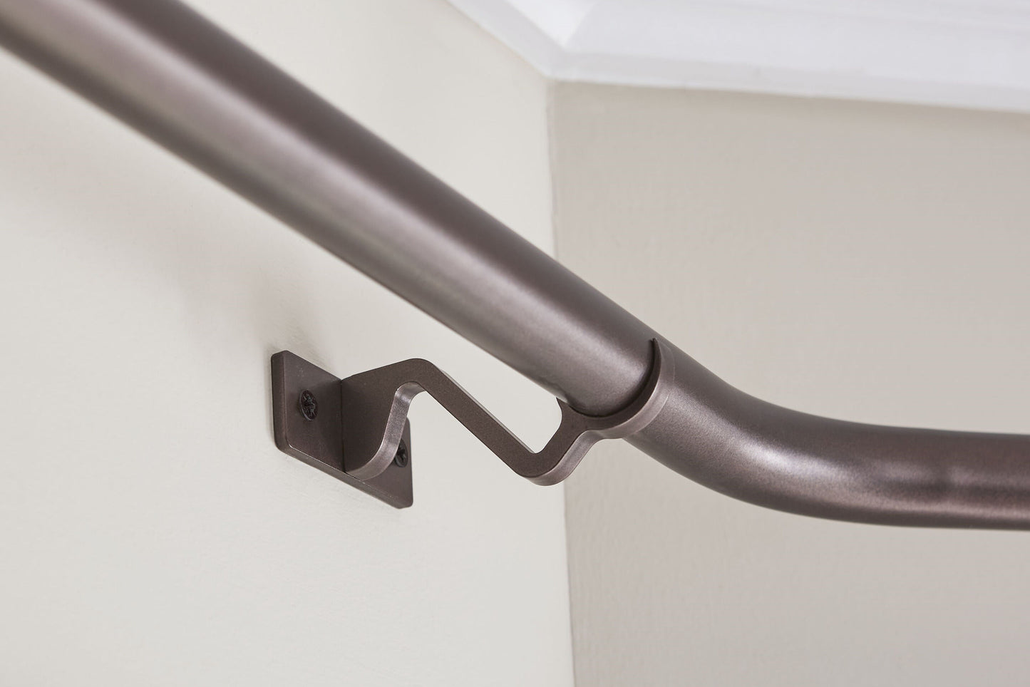 Hallis Arc 25mm Metal Curtain Pole Passing Bracket - Gunmetal