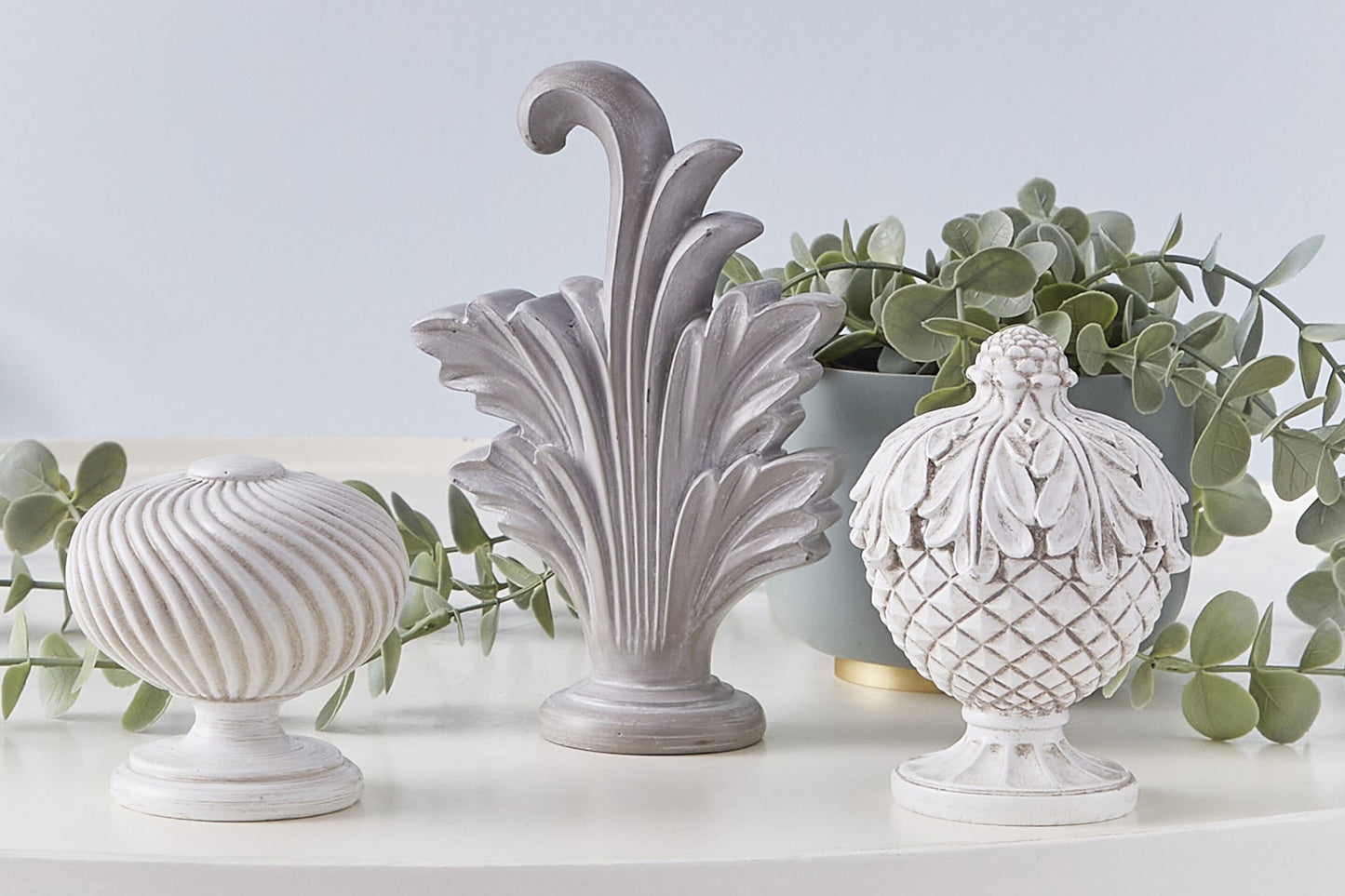 Hallis Ashbridge Sezincote 45mm Wooden Curtain Pole Finial - Parchment White