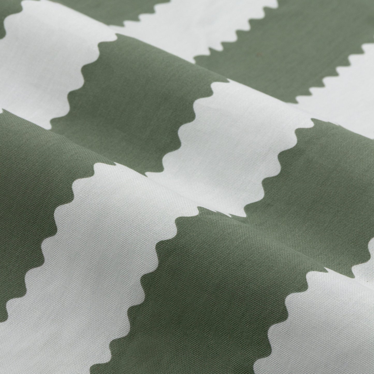 Furn Birdie Stripe Pencil Pleat Curtains - Bay Green/Mist