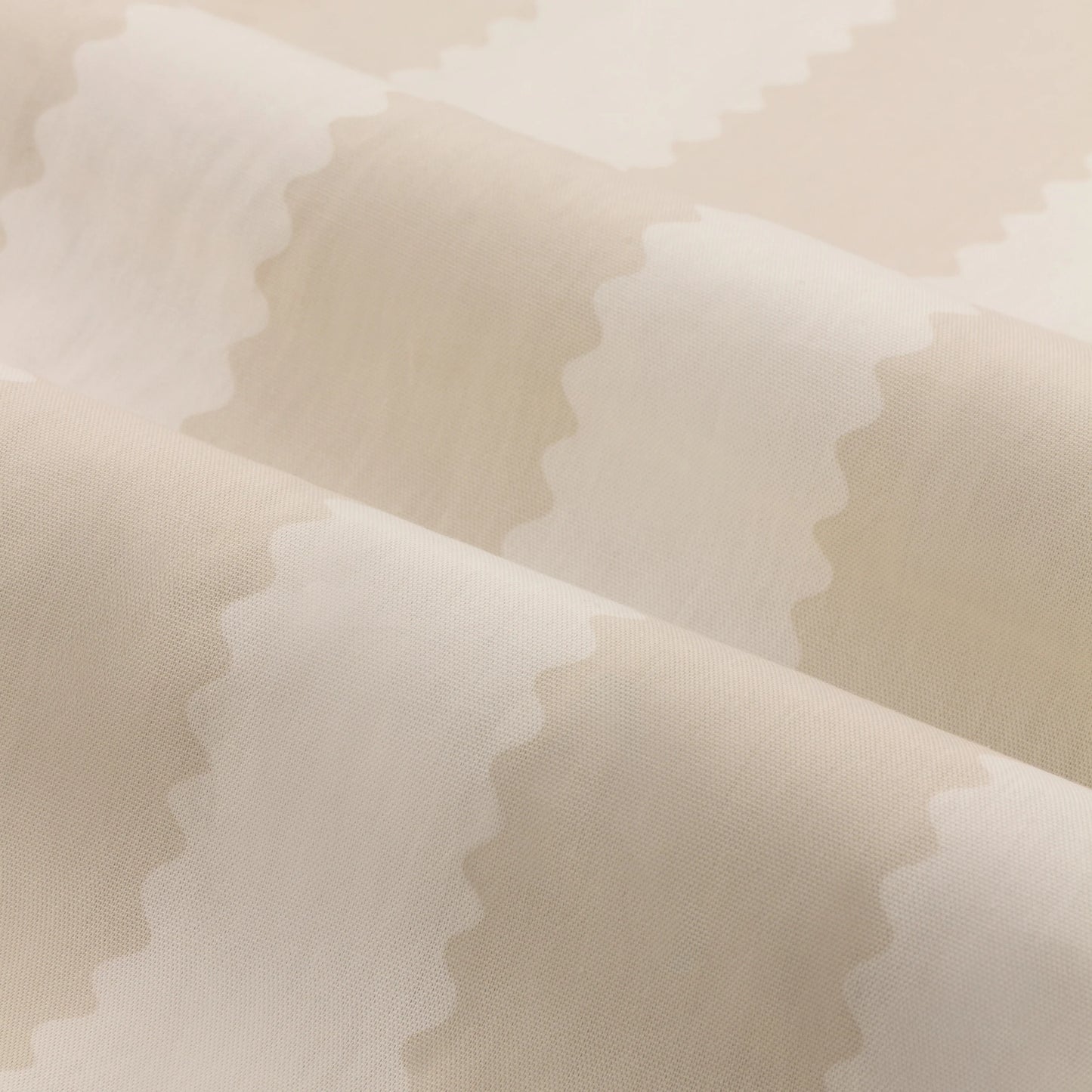 Furn Birdie Stripe Pencil Pleat Curtains - Oat/Milk