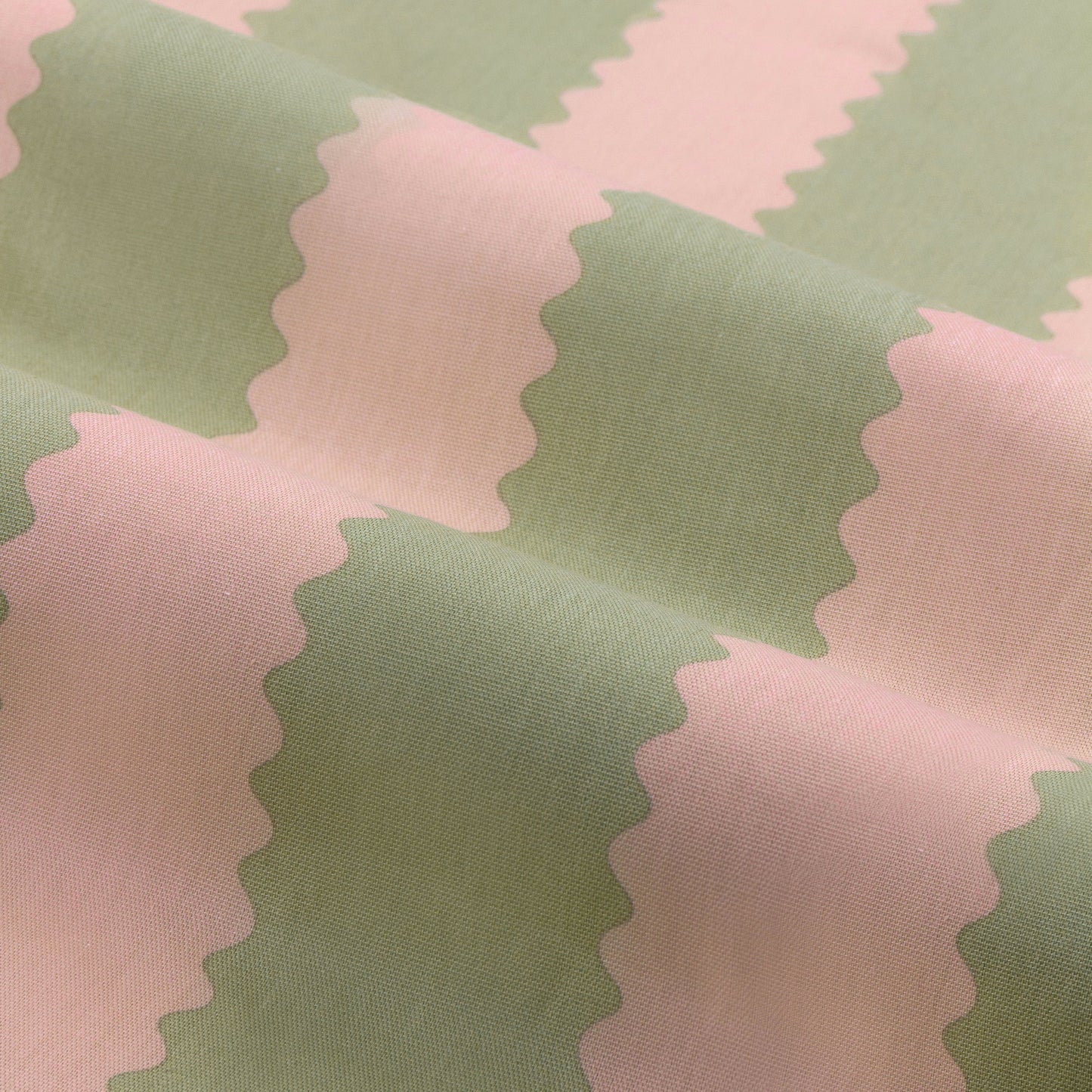 Furn Birdie Stripe Pencil Pleat Curtains - Pink/Green