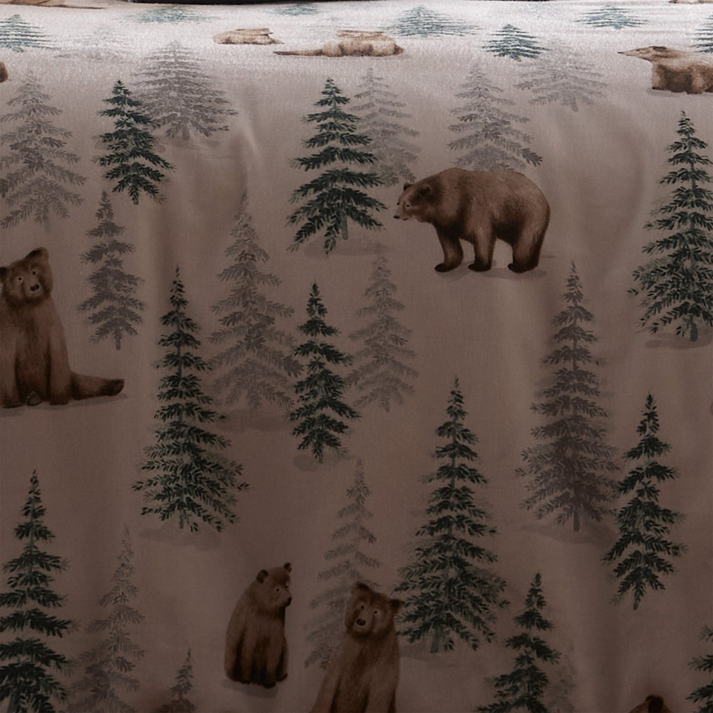 Bear Walks Duvet Cover Set by Dreams & Drapes Lodge in Natural - Duvet Cover Set - Dreams & Drapes Lodge