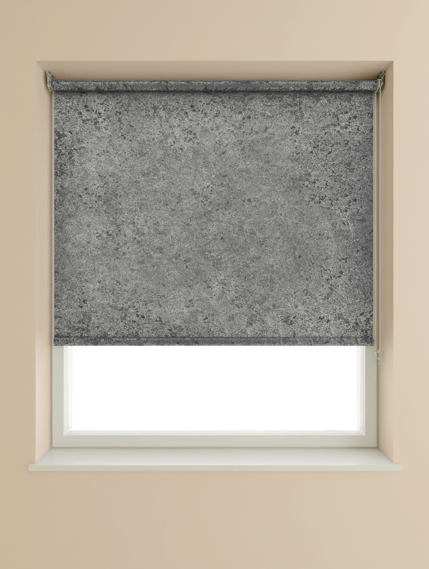 Speedy Blackout Crushed Velvet Roller Blind - Silver