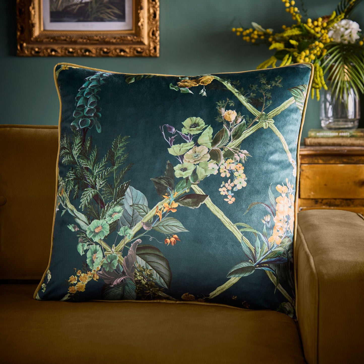 Laurence Llewelyn-Bowen Cotswold Fantasia Dawn Cushion - Green