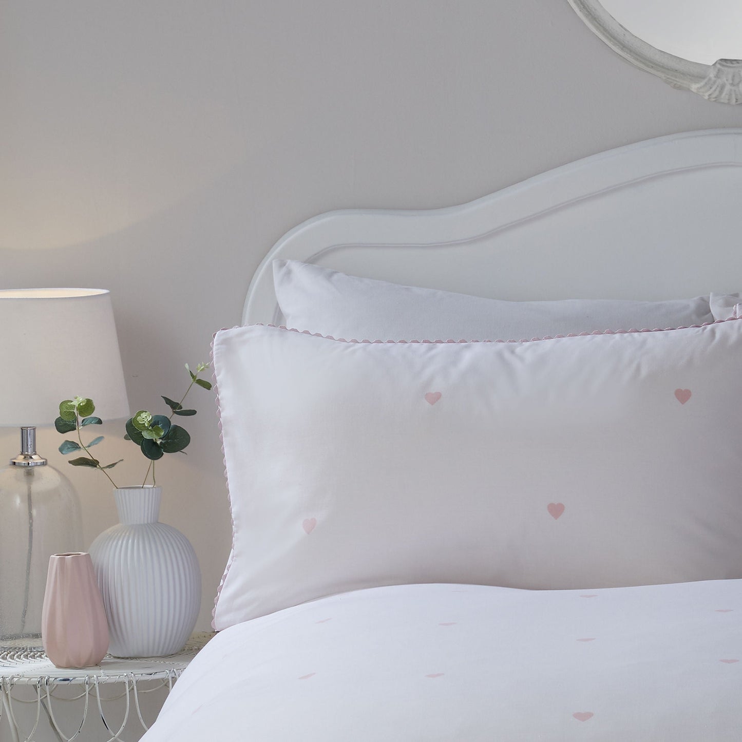 Decorative Heart Duvet Cover Set by Serene in Blush - Duvet Cover Set - Serene