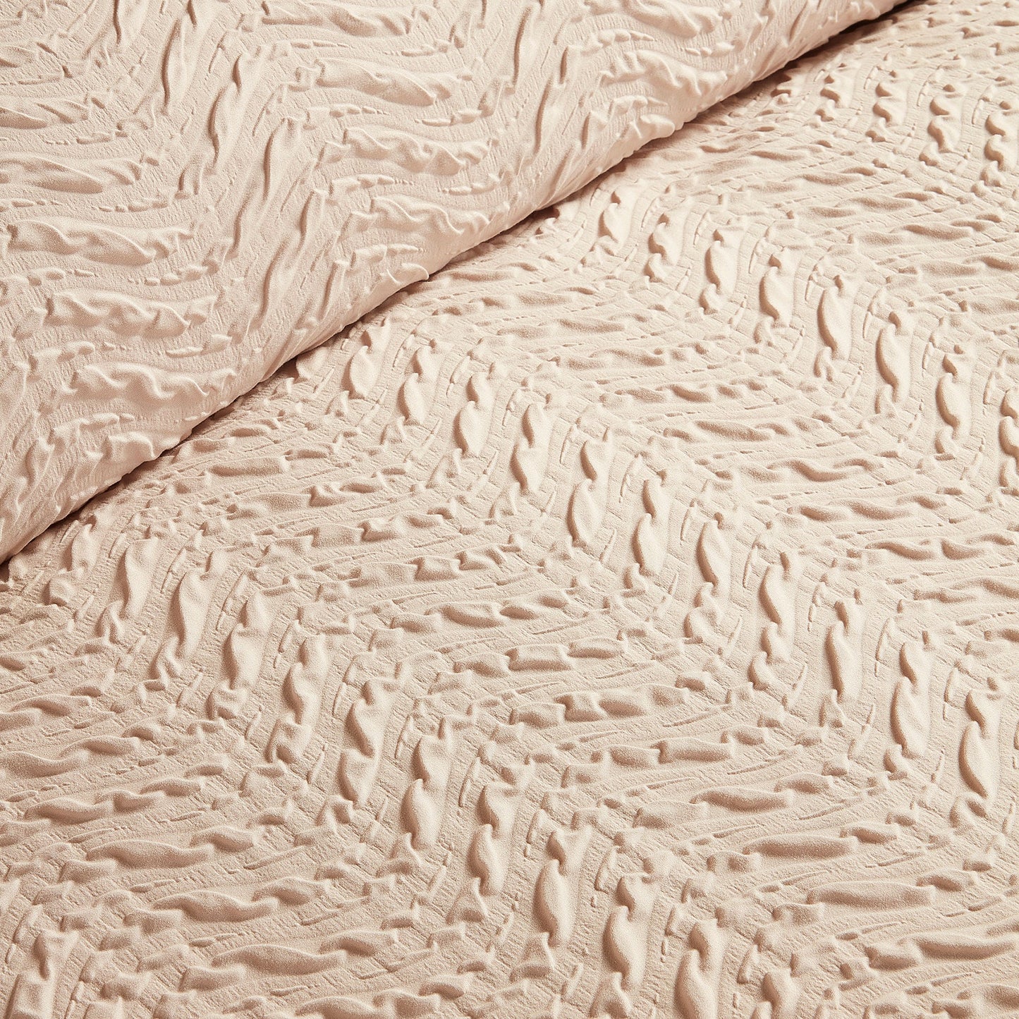 Serene Embossed Curve Duvet Cover Set - Natural