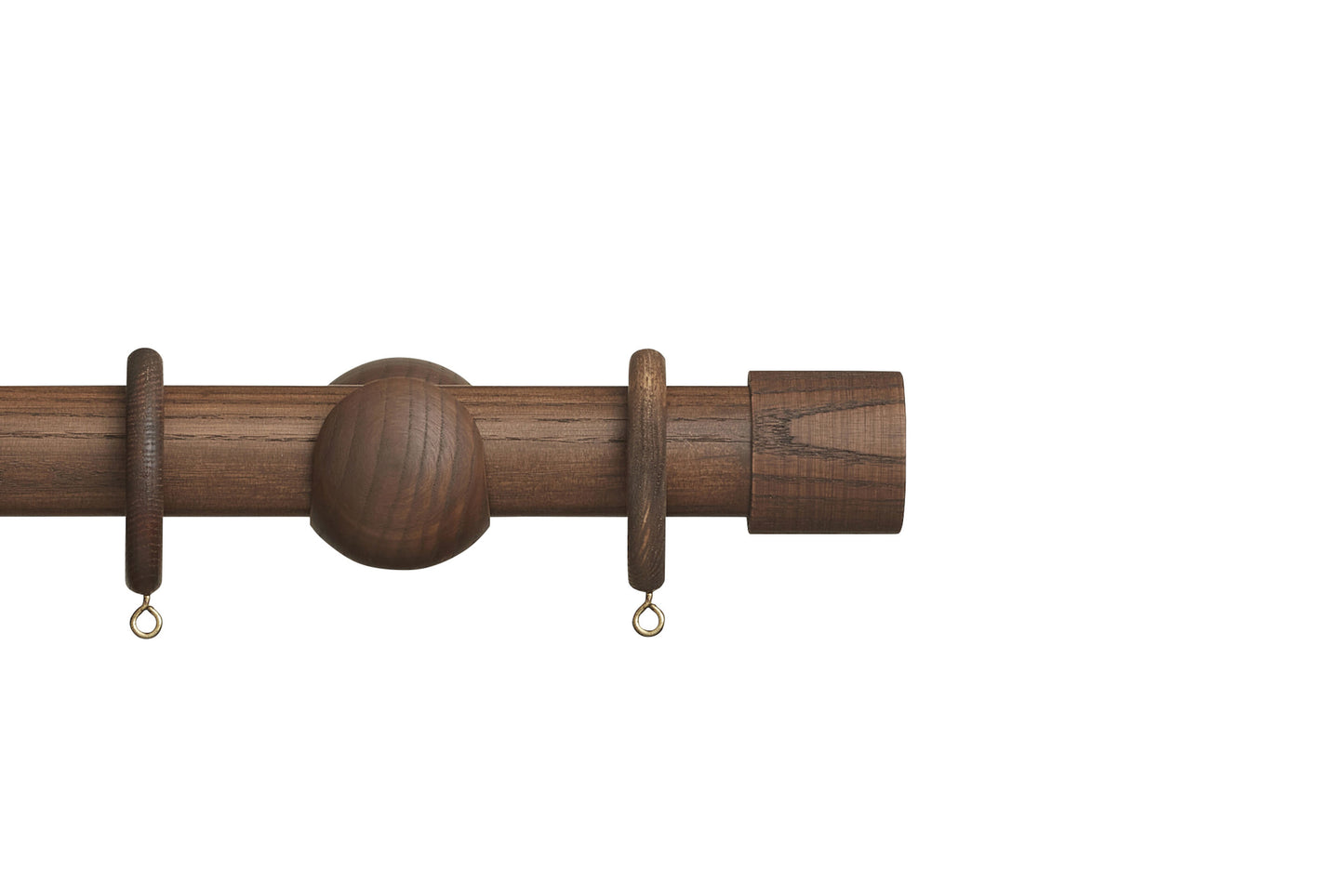 Hallis Eden End Cap 35mm Wooden Curtain Pole - Cocoa