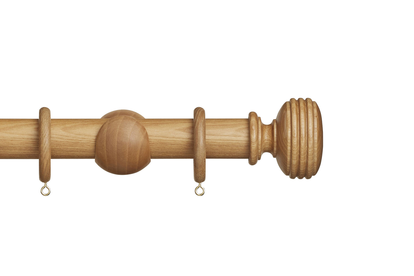 Hallis Eden Ellipse 35mm Wooden Curtain Pole - Natural Ash