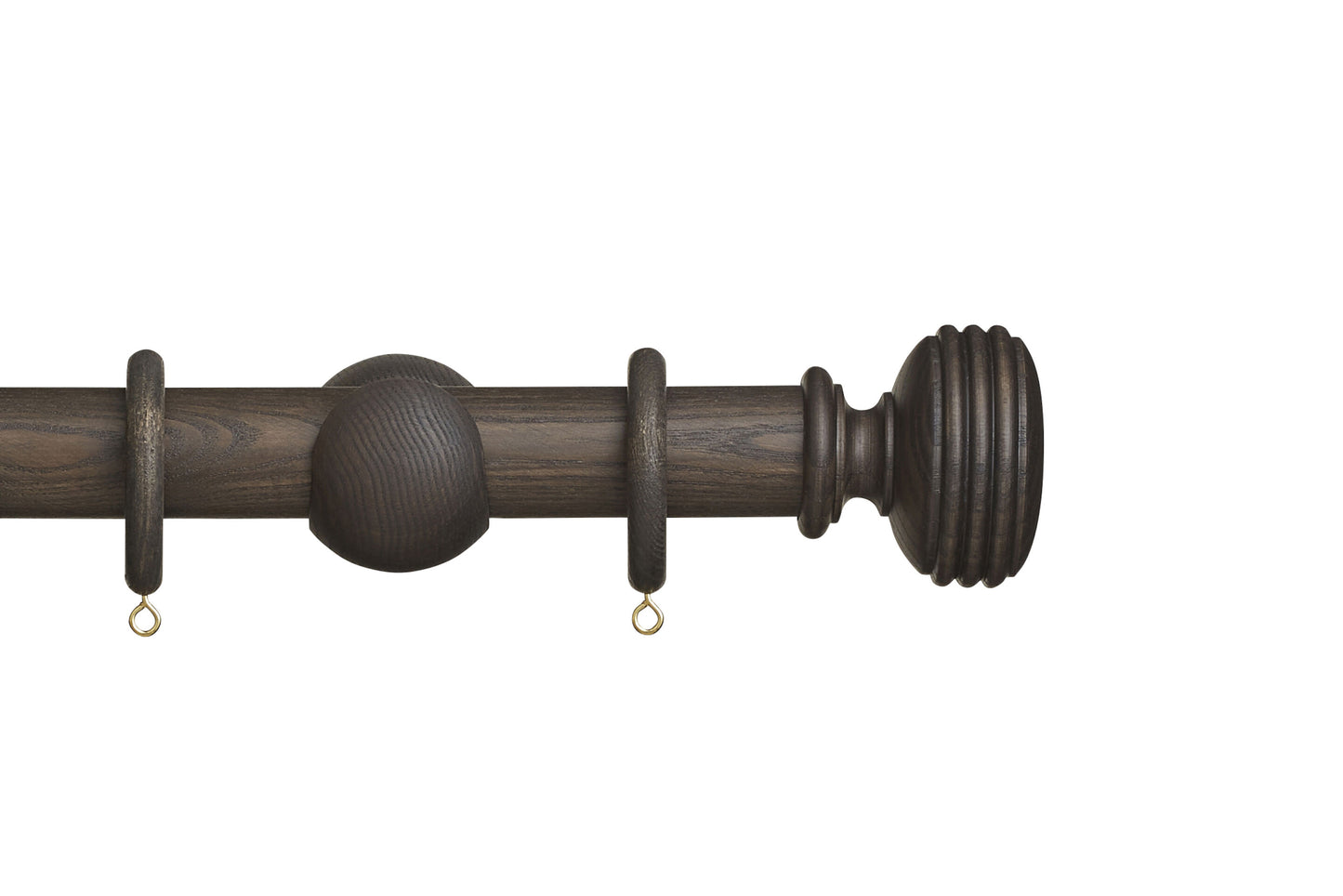 Hallis Eden Ellipse 35mm Wooden Curtain Pole - Umber