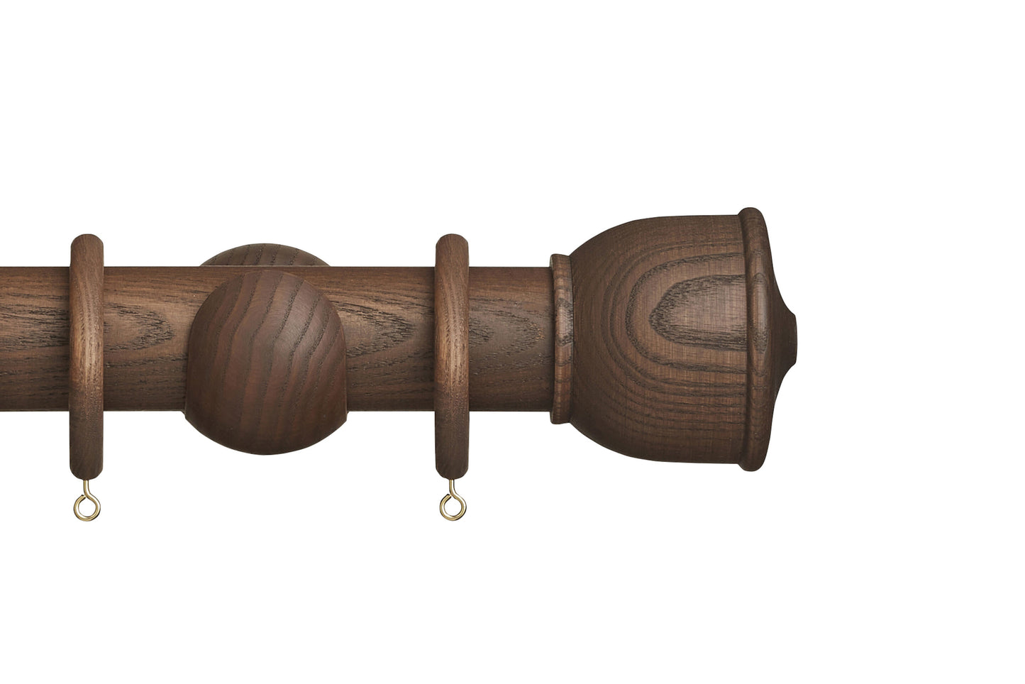 Hallis Eden Urn 45mm Wooden Curtain Pole - Cocoa
