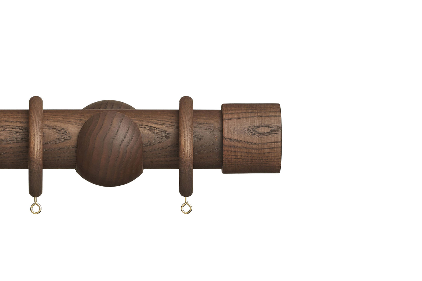 Hallis Eden End Cap 45mm Wooden Curtain Pole - Cocoa