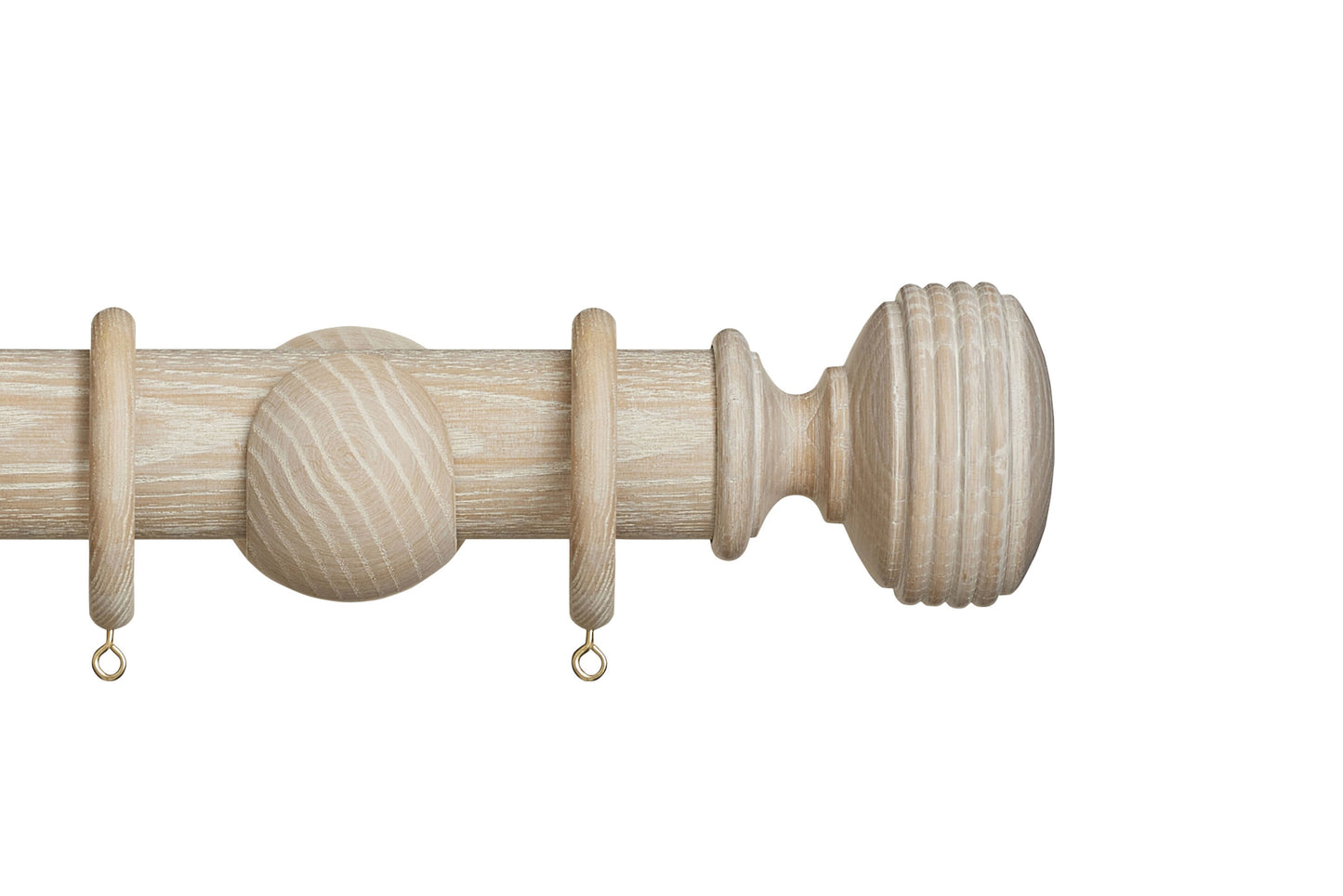 Hallis Eden Ellipse 45mm Wooden Curtain Pole - Oatmeal