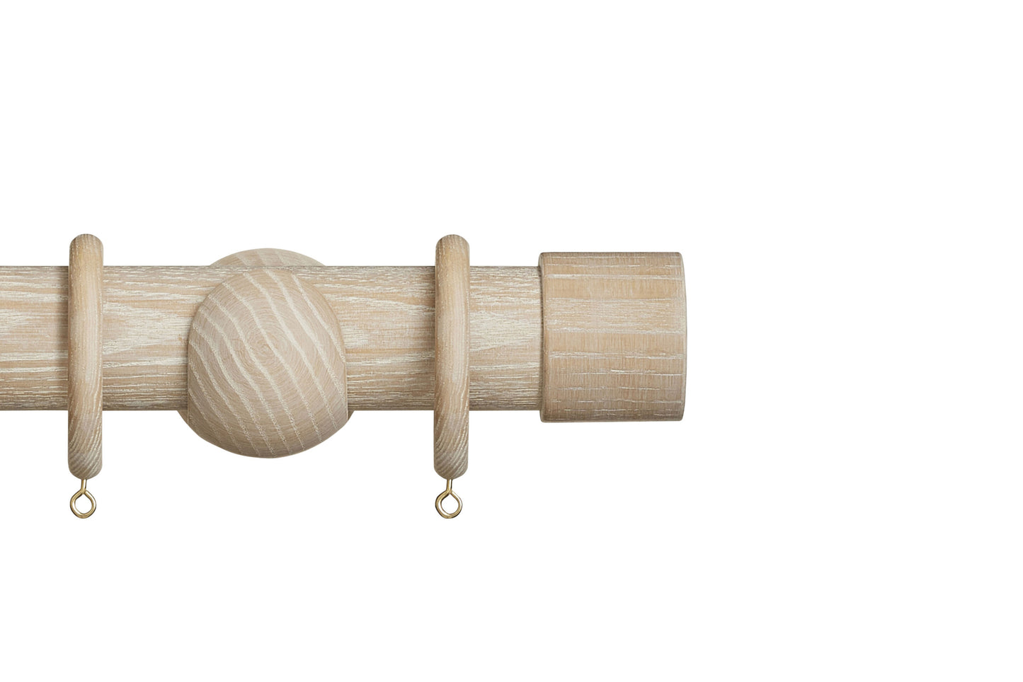 Hallis Eden End Cap 45mm Wooden Curtain Pole - Oatmeal