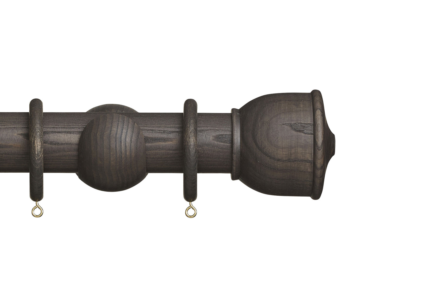 Hallis Eden Urn 45mm Wooden Curtain Pole - Umber