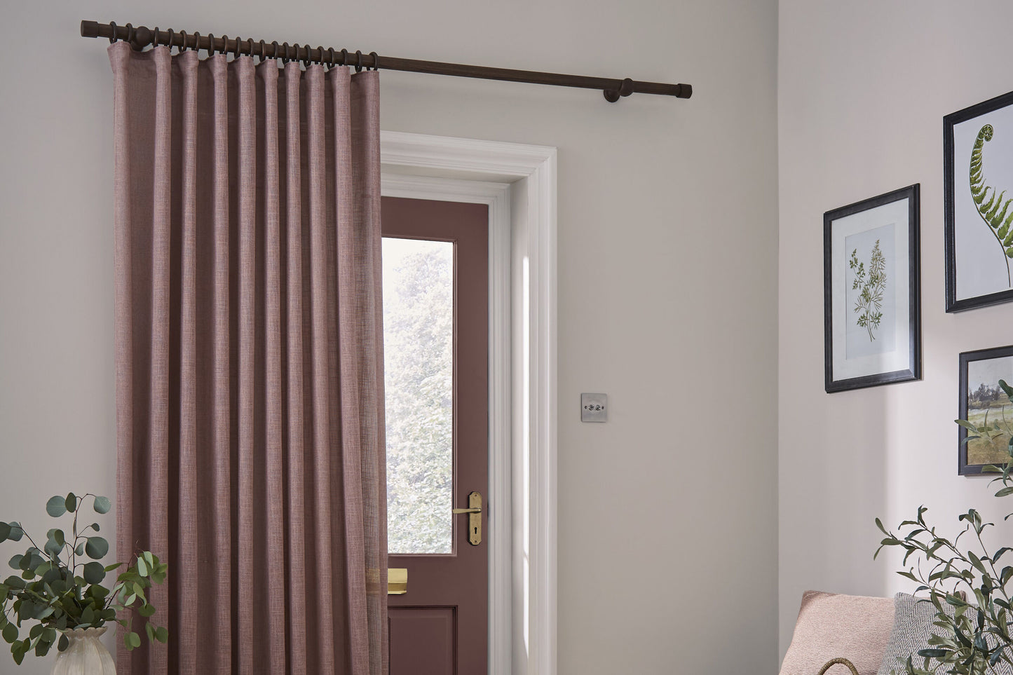 Hallis Eden End Cap 35mm Wooden Curtain Pole - Cocoa