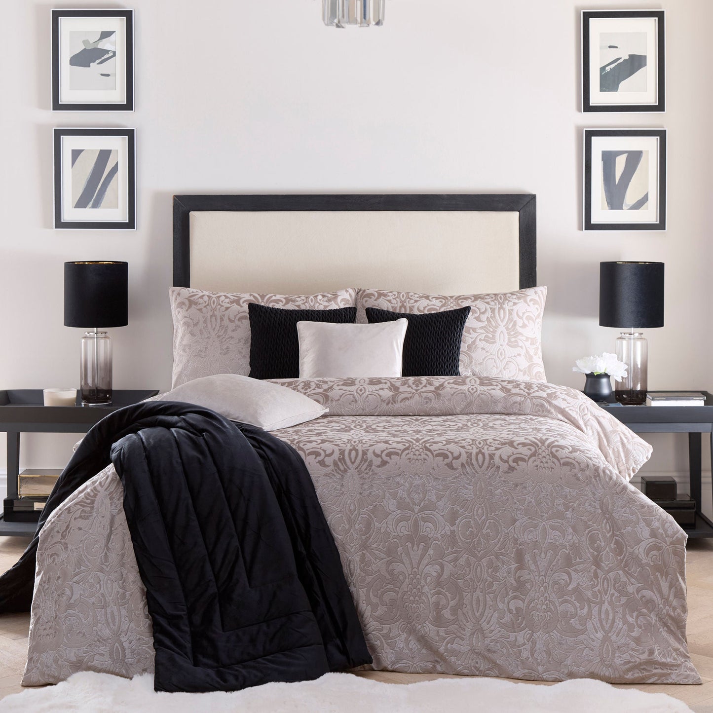 Firenza Duvet Cover Set by Laurence Llewelyn-Bowen in Linen - Duvet Cover Set - Laurence Llewelyn-Bowen