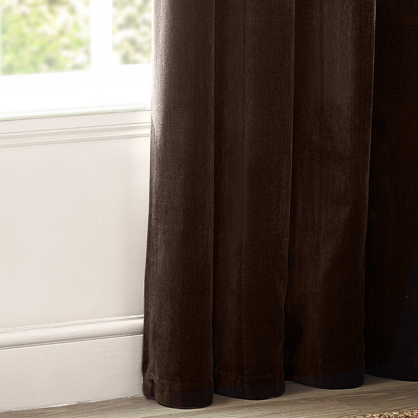 Yard Heavy Chenille Eyelet Curtains - Brown
