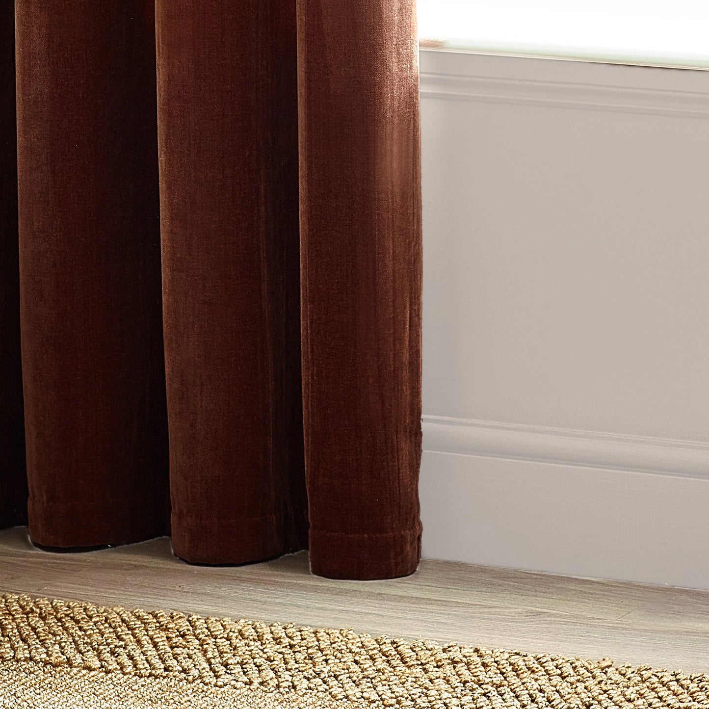 Yard Heavy Chenille Eyelet Curtains - Nutmeg