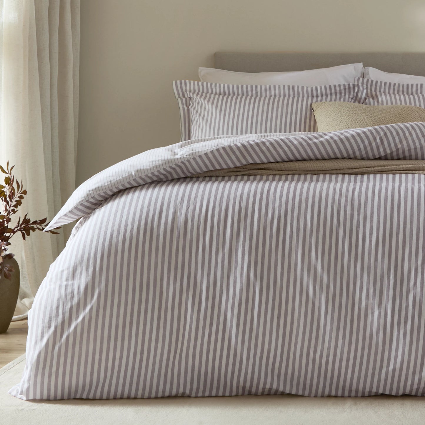 Yard Hebden Stripe Duvet Cover Set - Mauve
