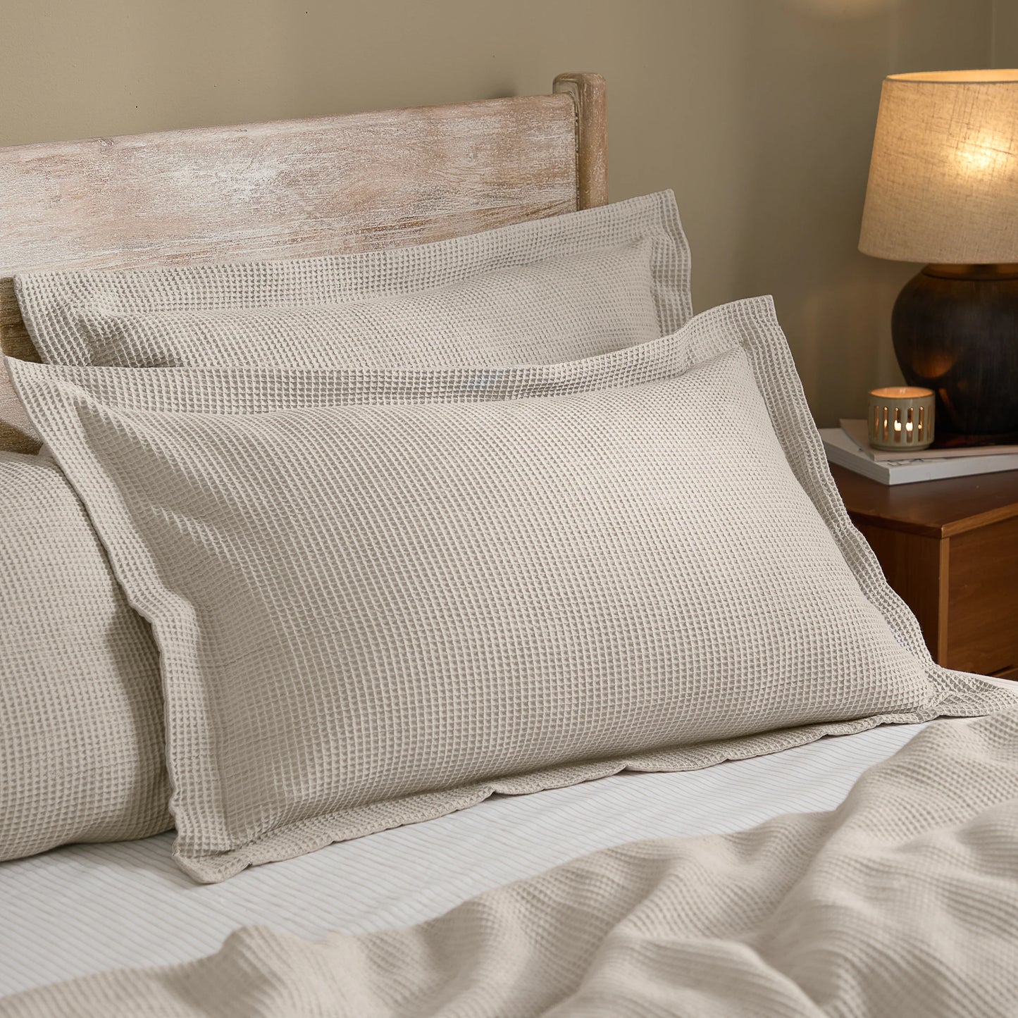 Yard Hebden Relaxed Waffle Duvet Cover Set - Stone