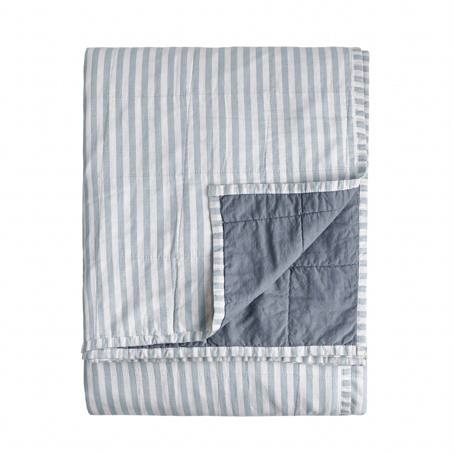 Yard Hebden Quilted Bedspread - Mineral/Demin Blue