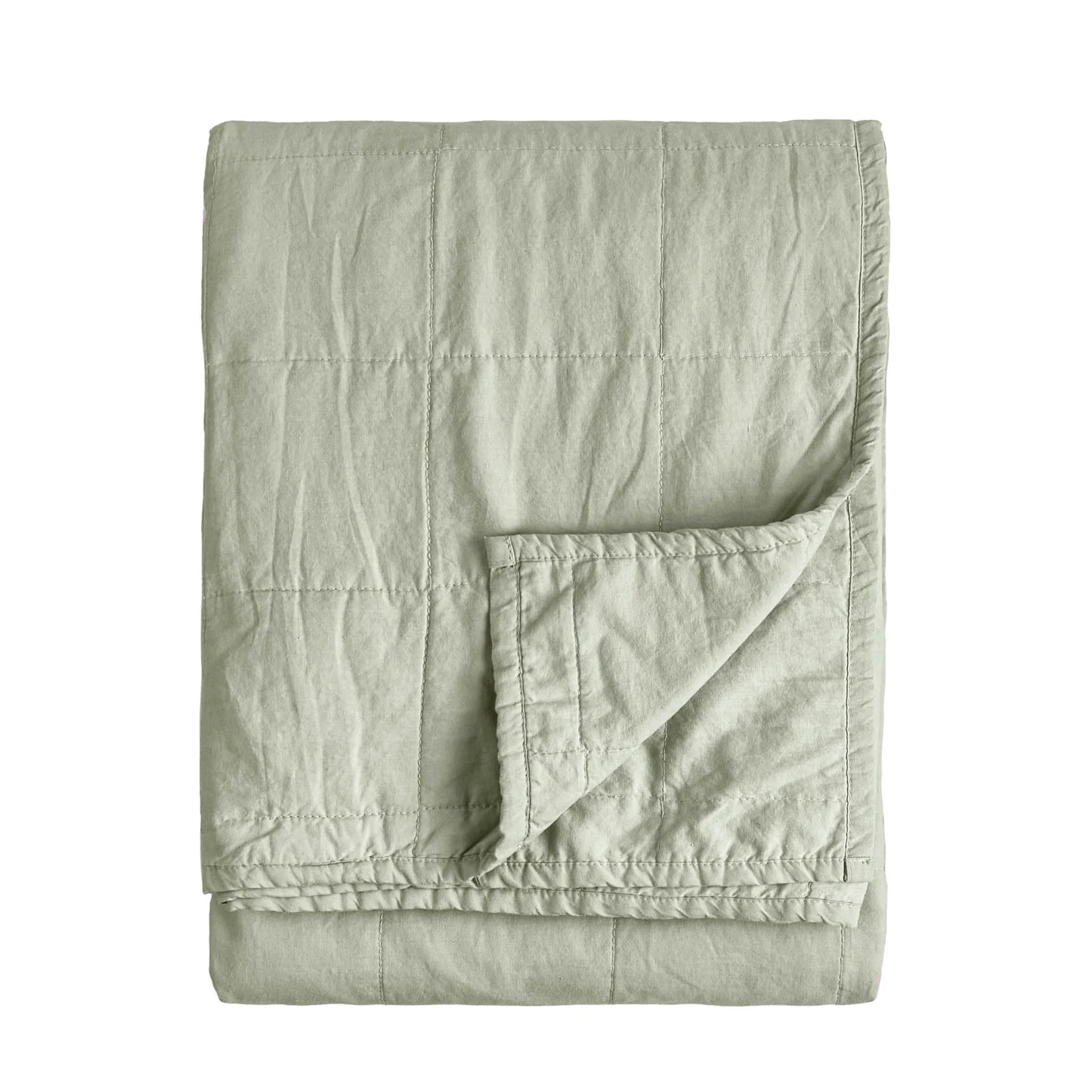 Yard Hebden Washed Cotton Bedspread - Bay Green