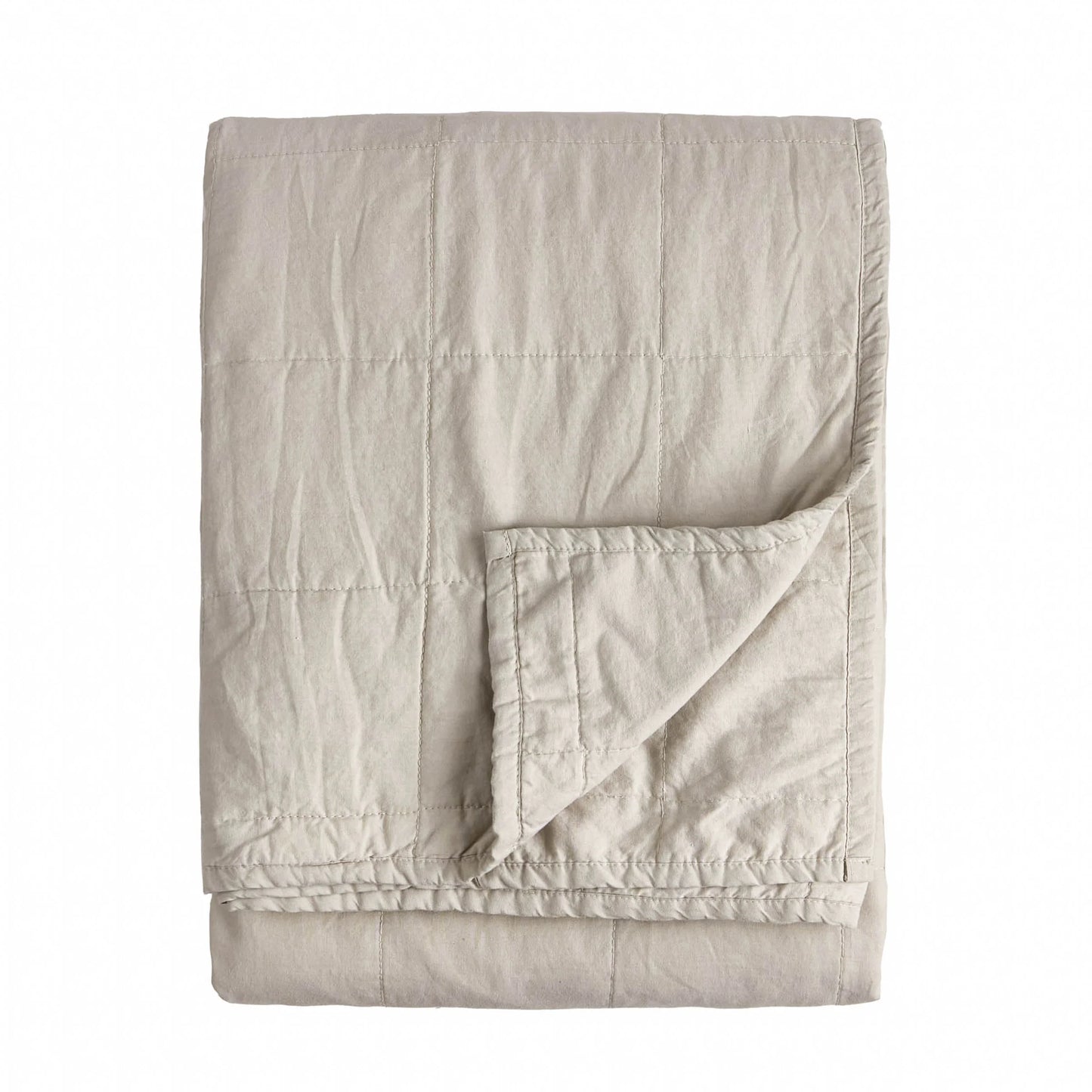 Yard Hebden Washed Cotton Bedspread - Stone