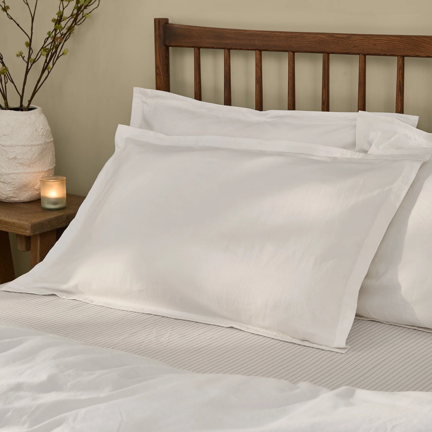 Yard Hebden Washed Cotton Duvet Cover Set - Chalk