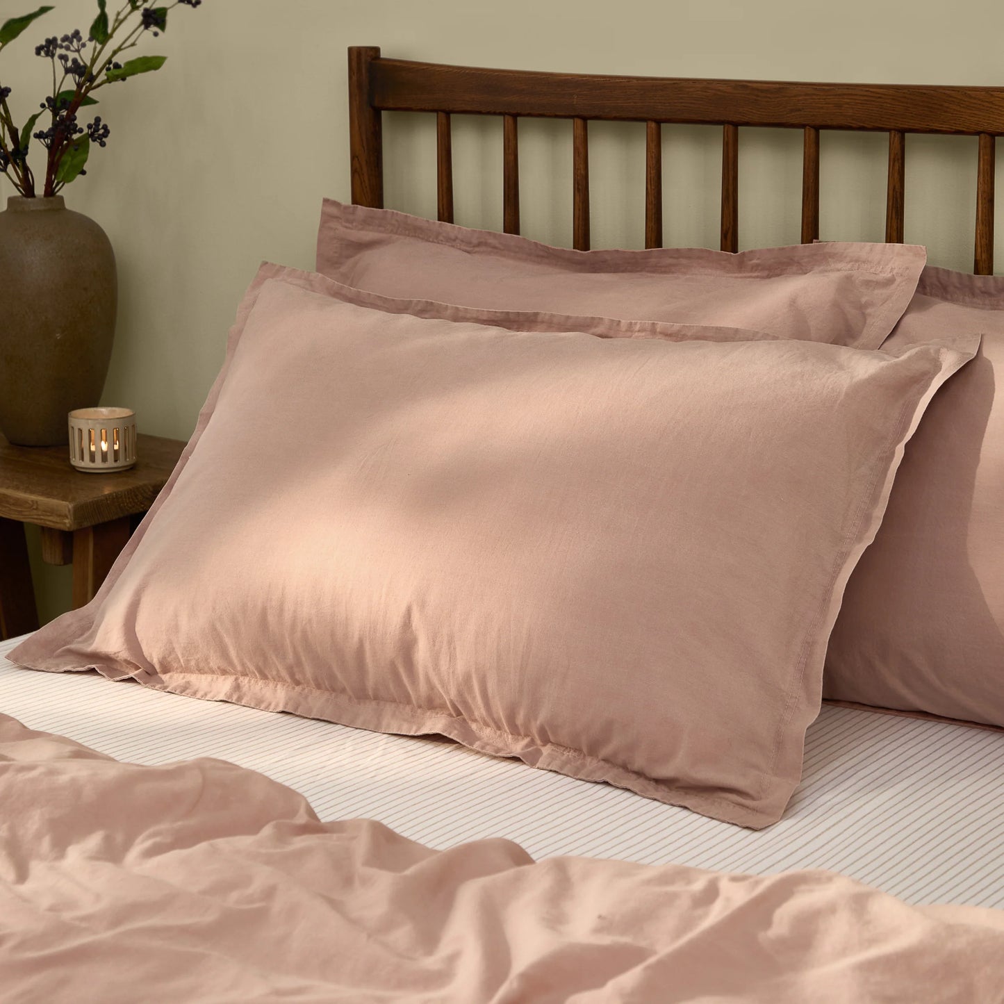 Yard Hebden Washed Cotton Duvet Cover Set - Cotta