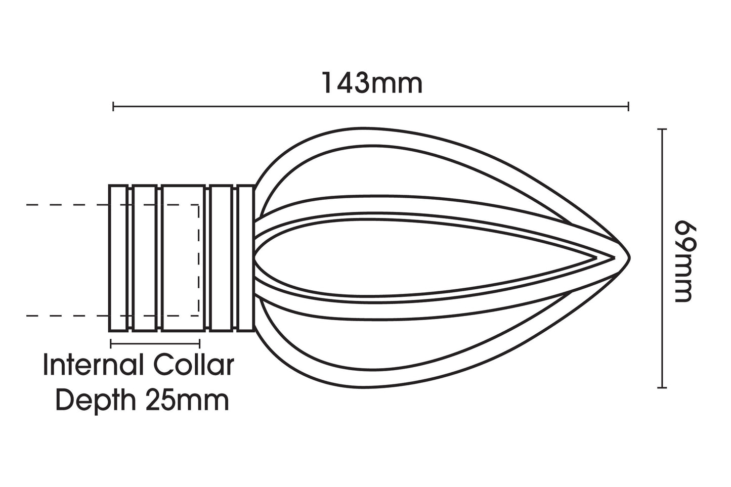 Hallis Galleria Metals Caged Spear 35mm Metal Curtain Pole - Chrome