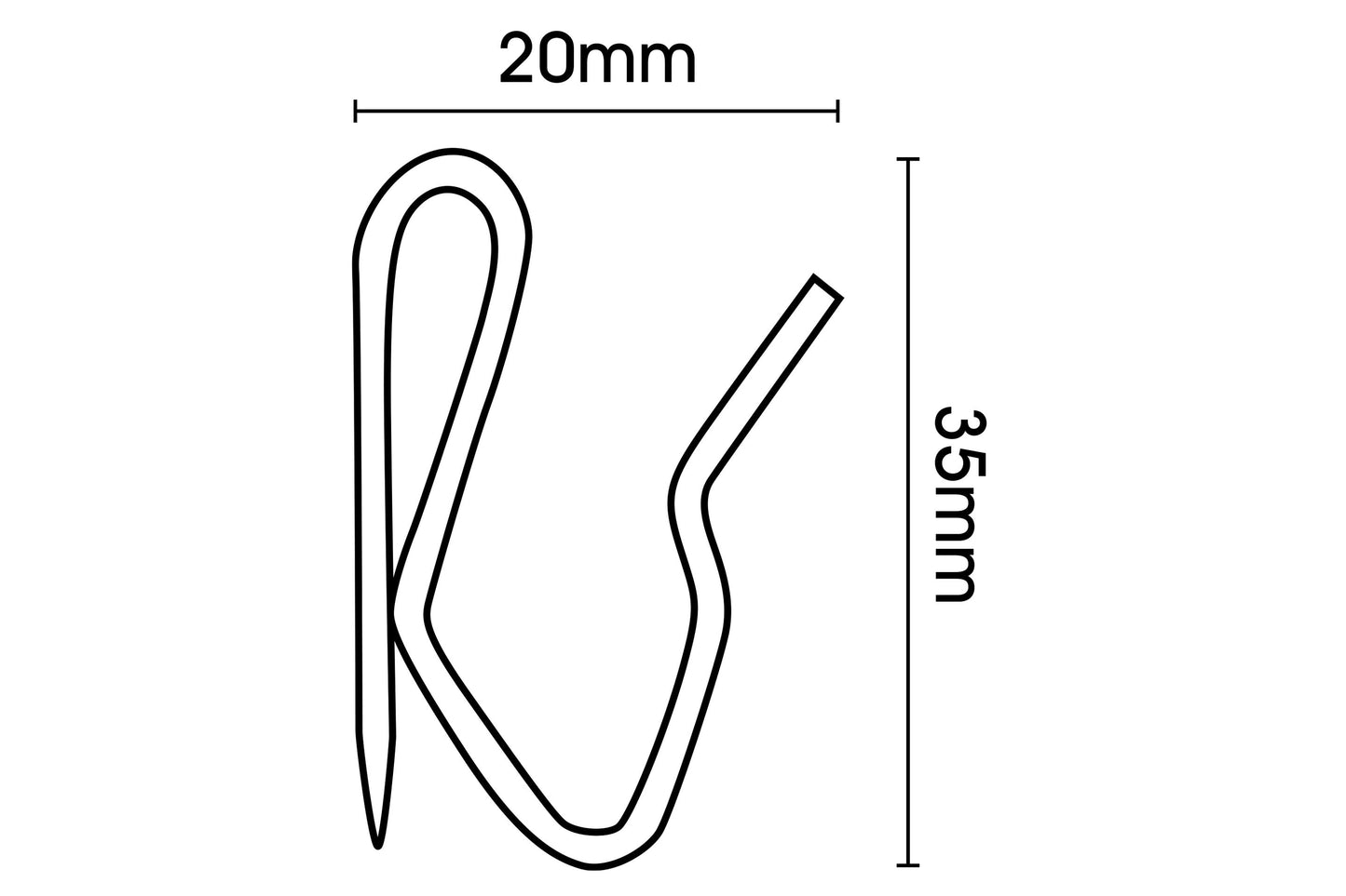 Hallis Steel/Zinc Pin Metal Curtain Hooks (Pack of 25)