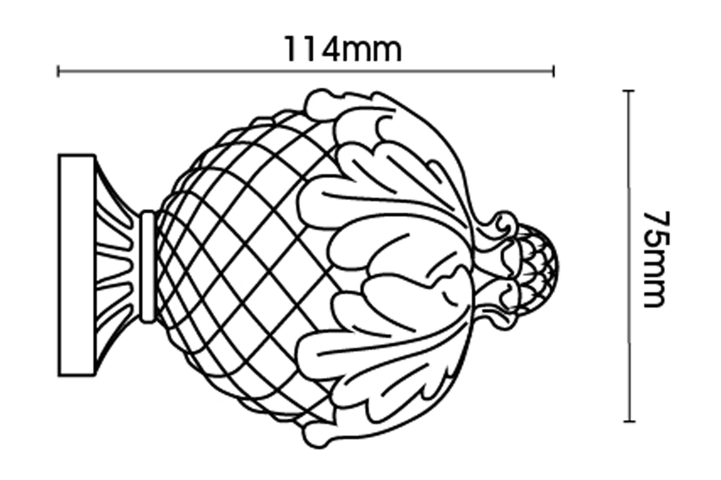 Hallis Ashbridge Botanical 45mm Wooden Curtain Pole - Baroque Silver