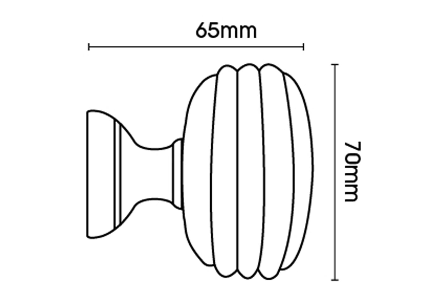 Hallis Eden 35mm Ellipse Wooden Curtain Pole Finial - Umber