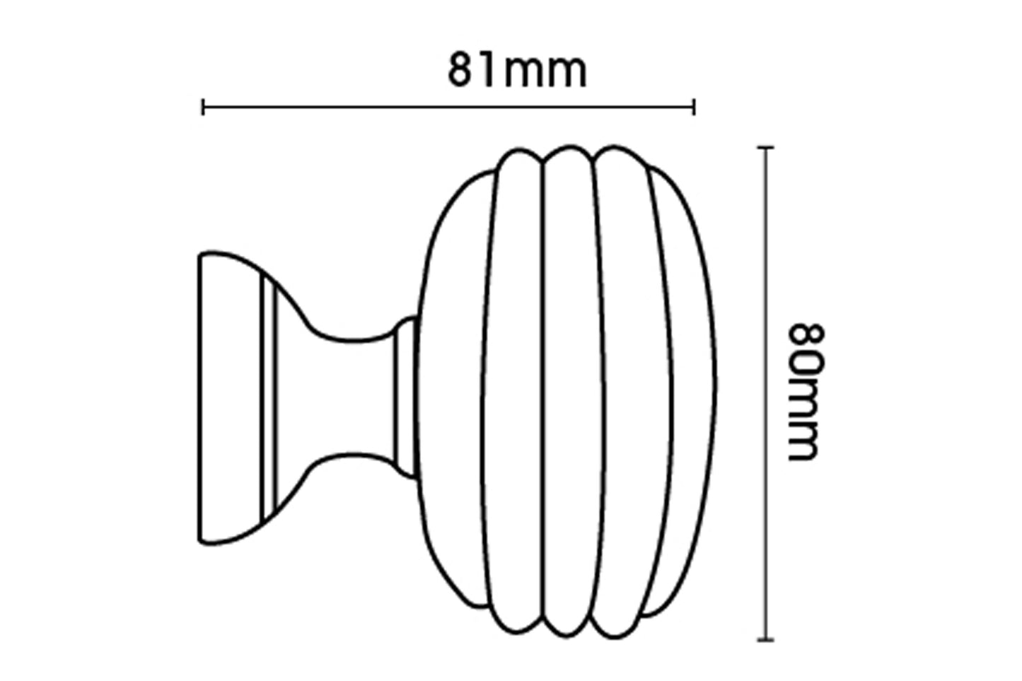 Hallis Eden 45mm Ellipse Wooden Curtain Pole Finial - Natural Ash