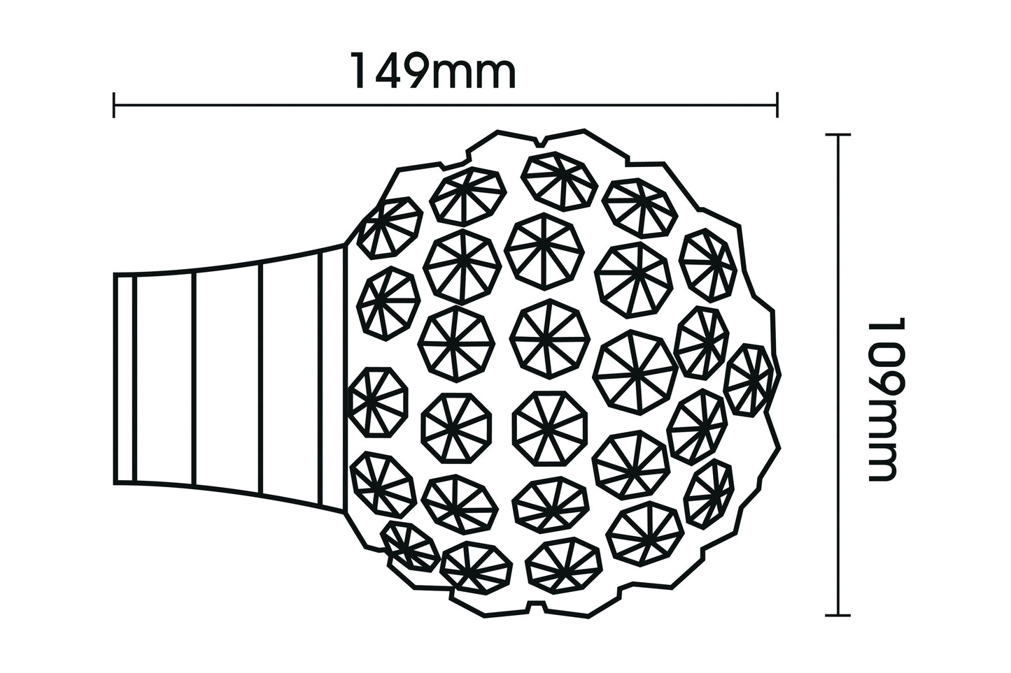Hallis Galleria Clear Jewelled Cage 50mm Metal Curtain Pole - Brushed Silver