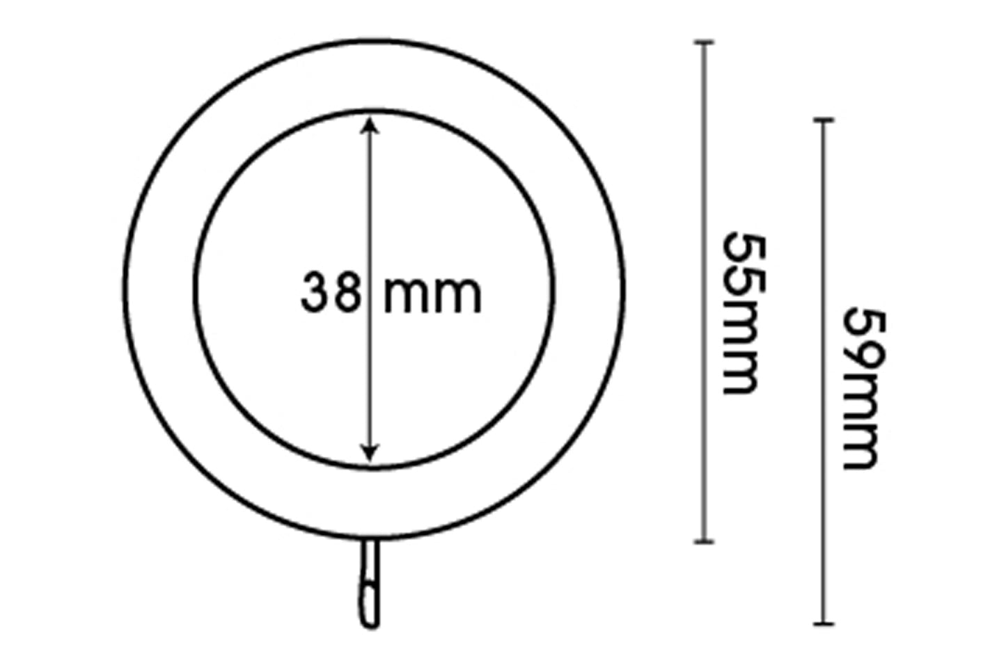 Hallis Honister 28mm Wooden Curtain Rings (Pack of 4) - Linen White