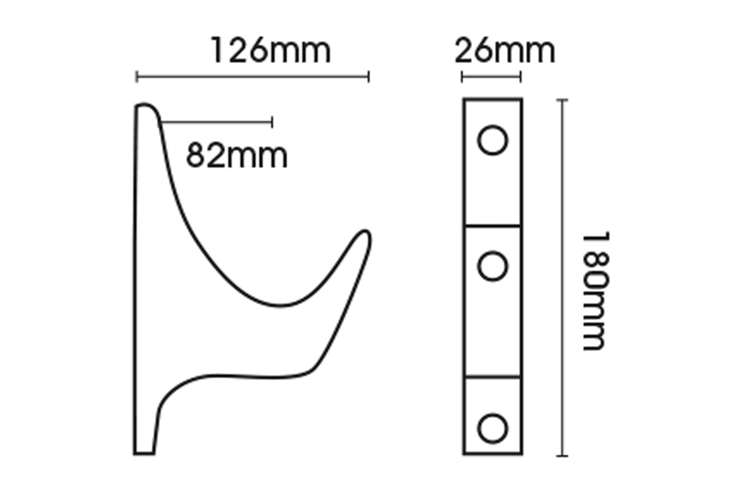 Hallis Modern Country 45mm Wooden Curtain Pole Architrave Bracket - Brushed Ivory