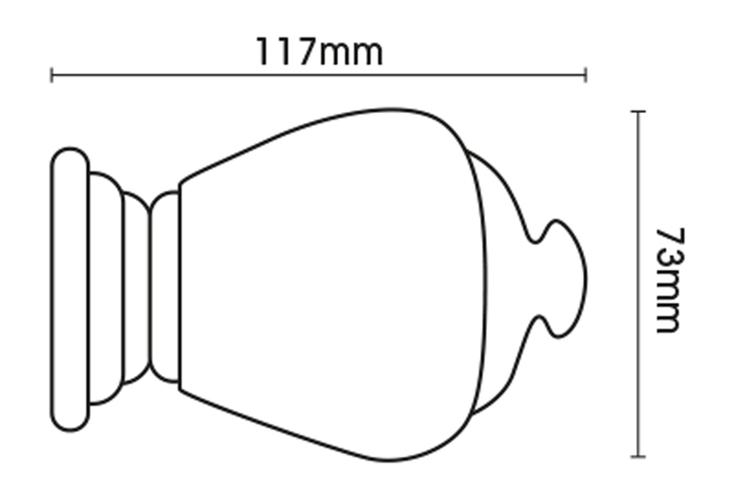 Hallis Modern Country Sugar Pot 55mm Wooden Curtain Pole Finial - Brushed Cream