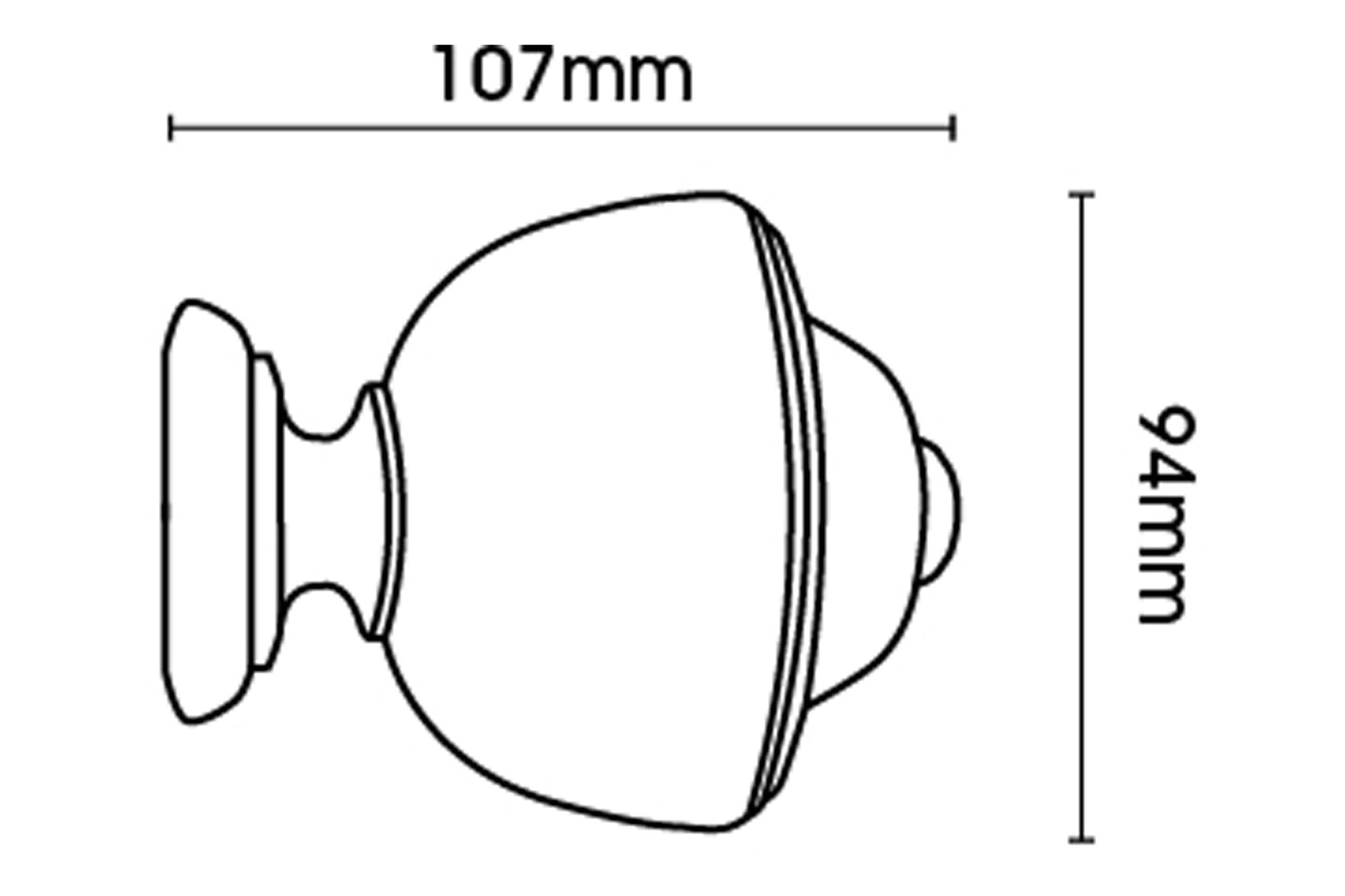 Hallis Museum Asher 55mm Wooden Curtain Pole Finial - Satin Pewter