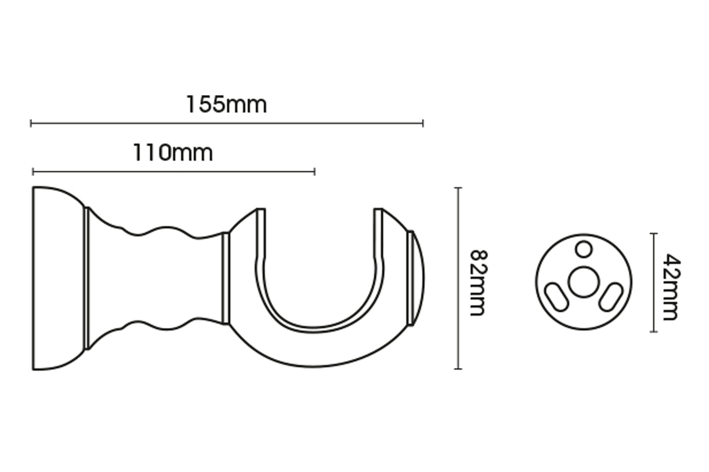Hallis Museum Parham 55mm Wooden Curtain Pole - Cream & Gold