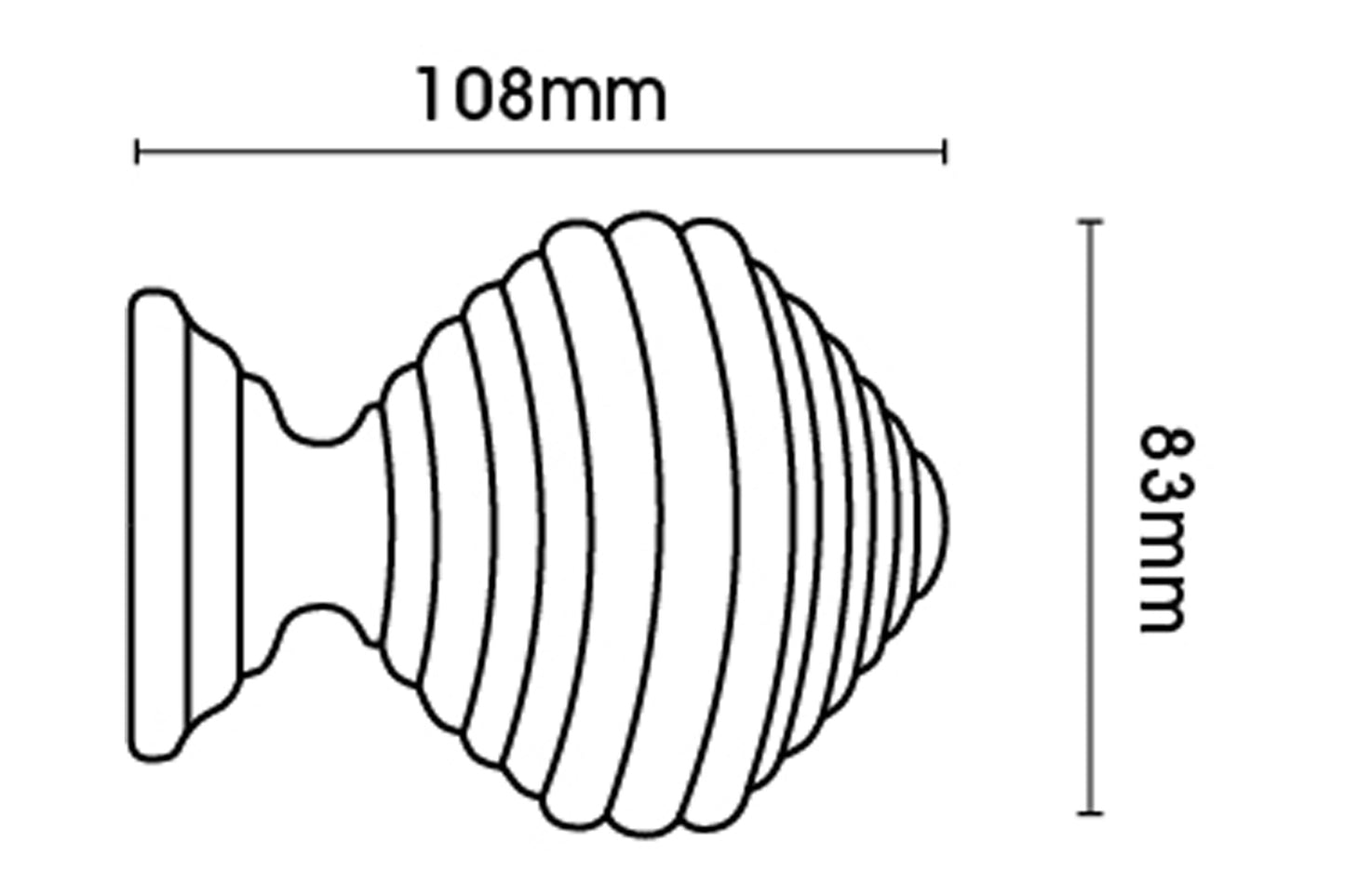 Hallis Museum Dune 55mm Wooden Curtain Pole Finial - Satin Pewter