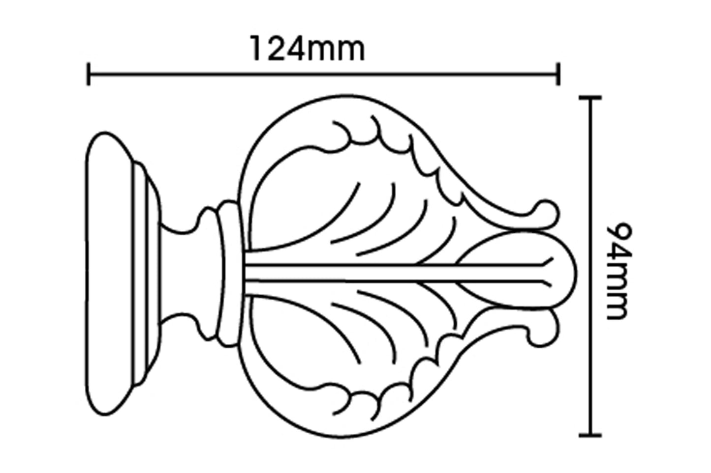 Hallis Museum Vienna 55mm Wooden Curtain Pole Finial - Antique White