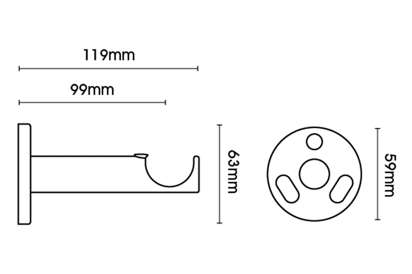 Hallis Neo 28mm Metal Curtain Pole Cylinder Bracket - Spun Brass