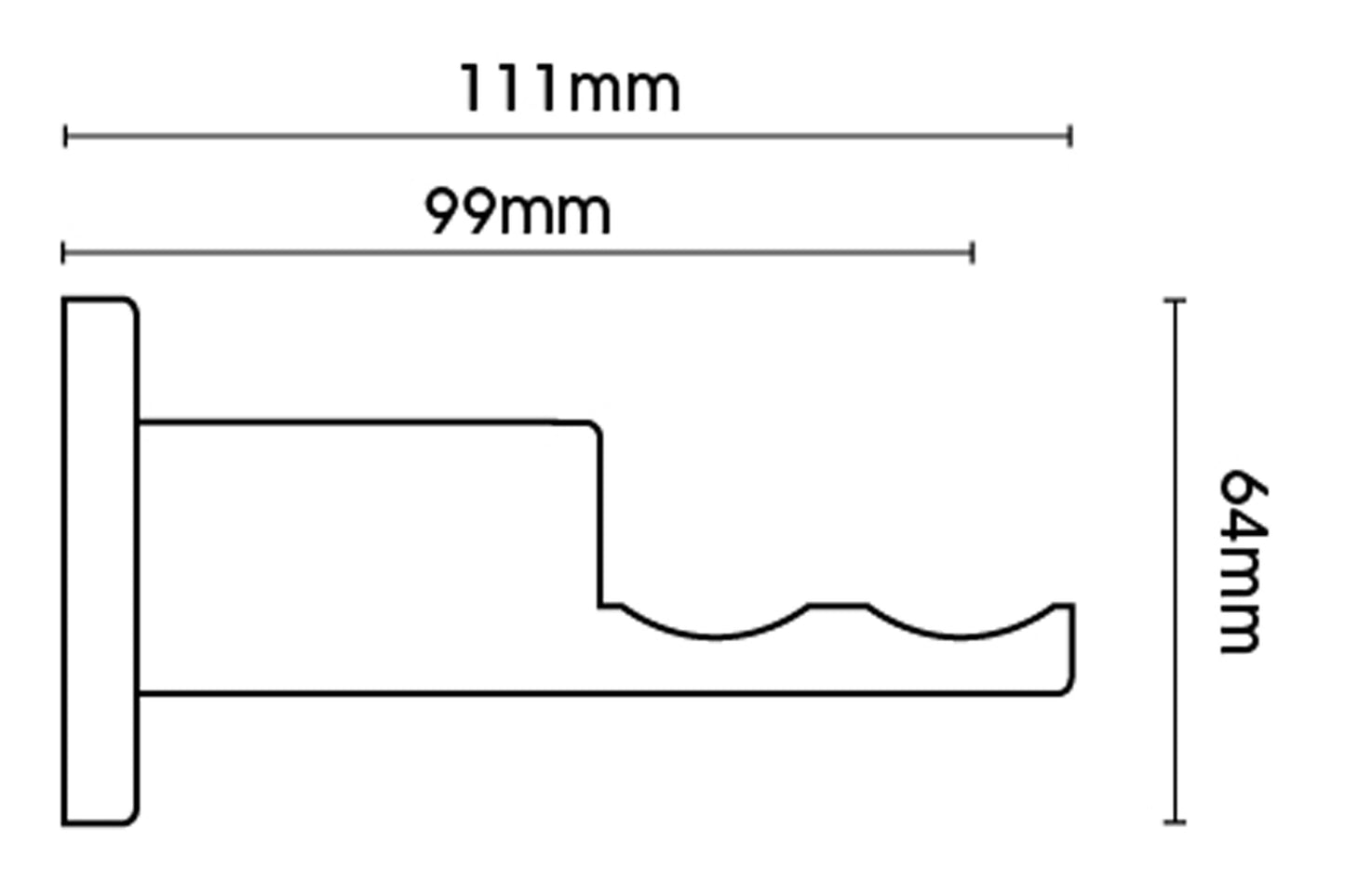 Hallis Neo 28mm Metal Curtain Pole Passing Bracket - Chrome