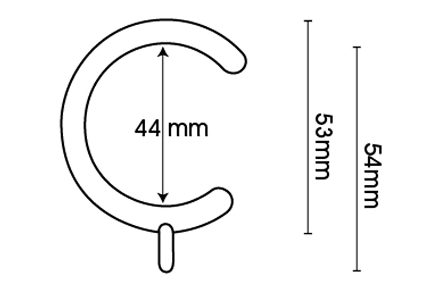 Neo 28mm Metal Curtain Passing Rings (Pack of 6) - Chrome