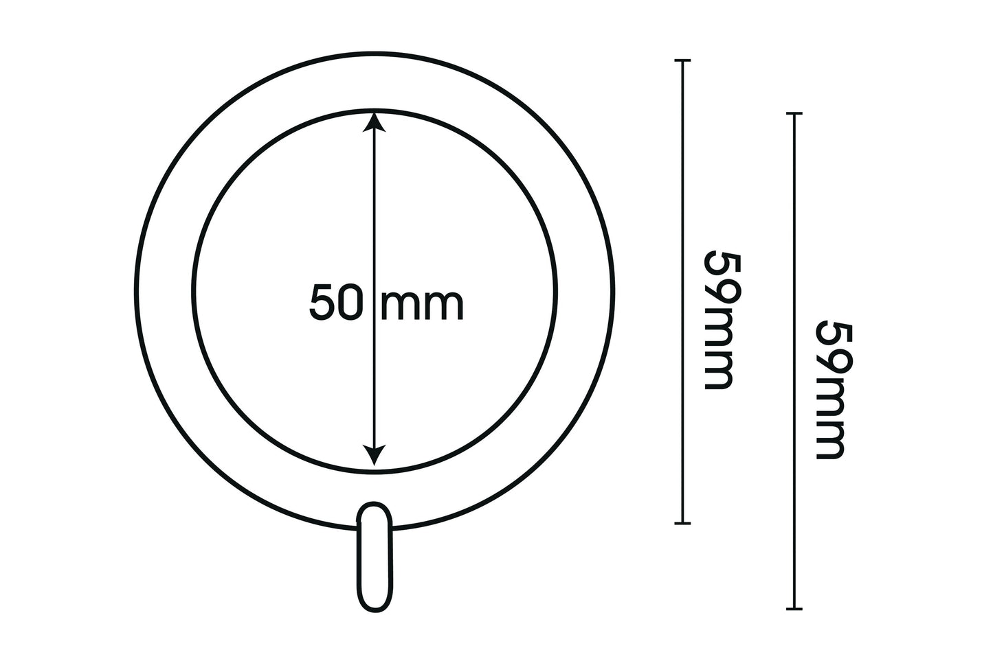 Neo 35mm Metal Curtain Rings (Pack of 6) - Chrome