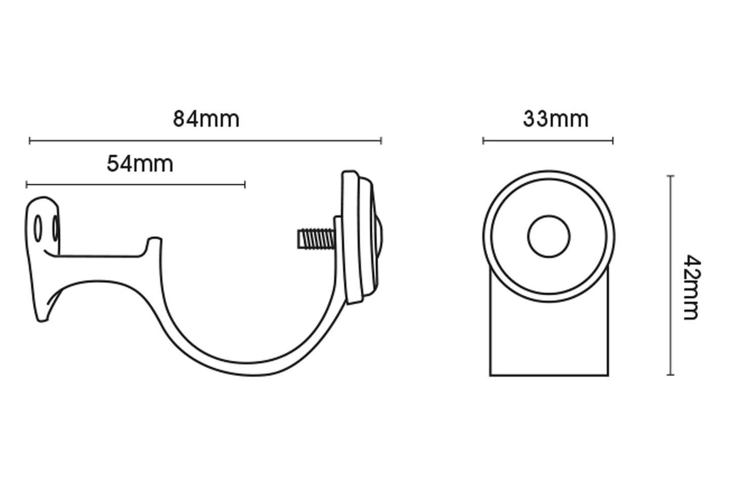 Hallis Eden 35mm Metal Curtain Pole Centre Bracket - Antique Brass
