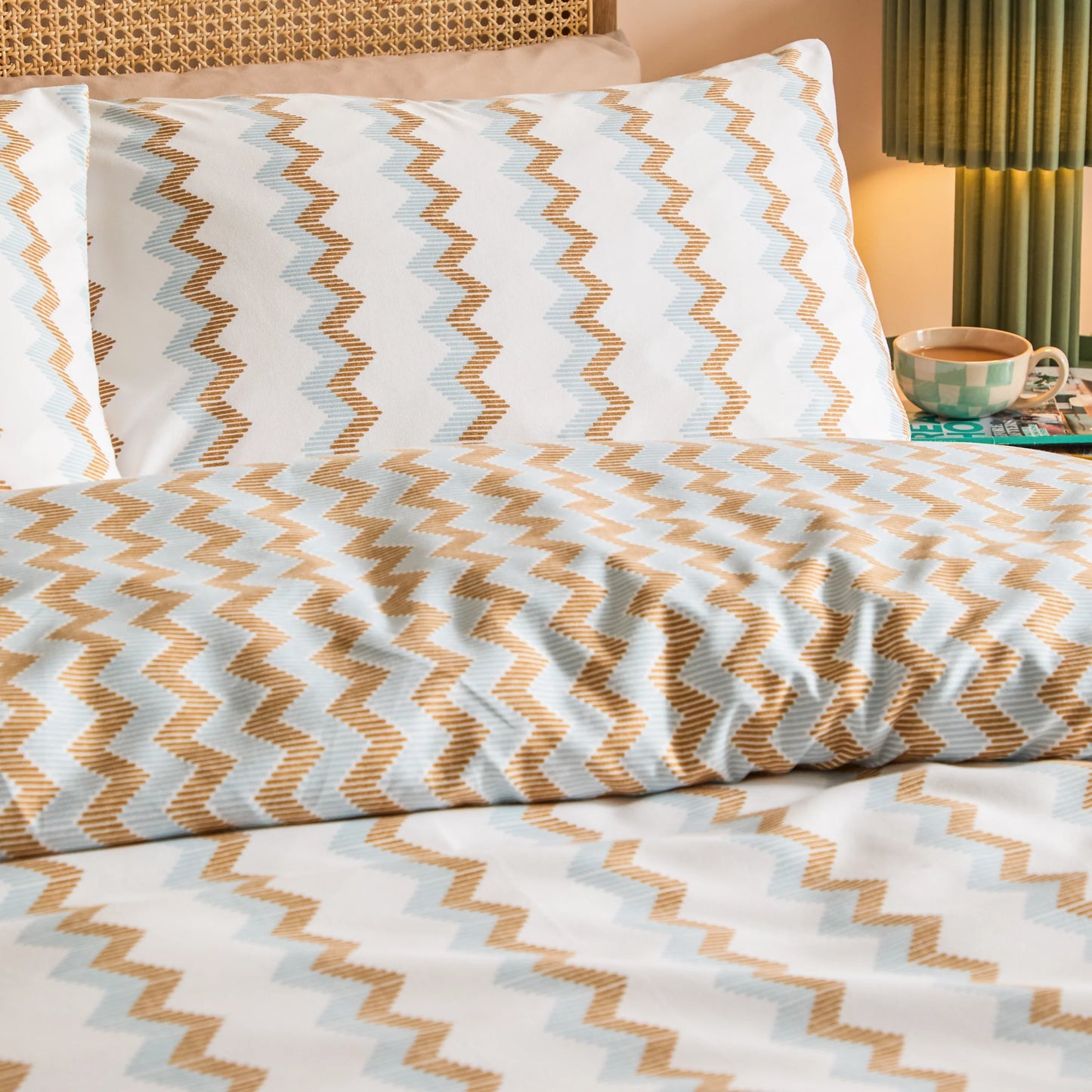 Duvet Day Izzie Duvet Cover Set - Blue/Caramel