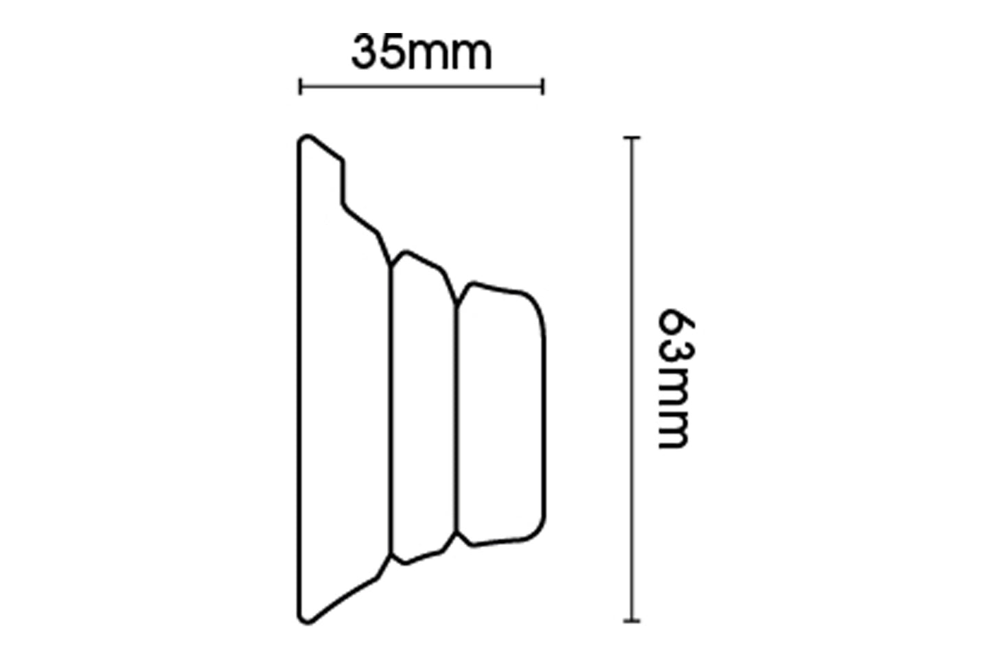 Integra Masterpiece 35mm Wooden Curtain Pole Recess Brackets (Pair) - Cream Gold